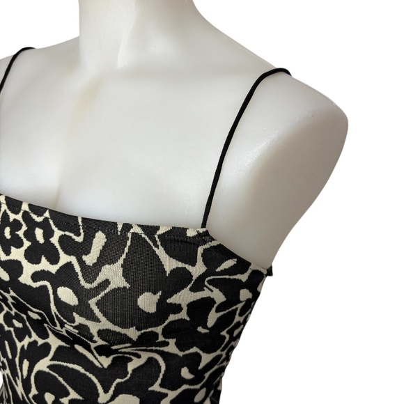 Black and Cream Patterned Slip Dress - Picture 5 of 9
